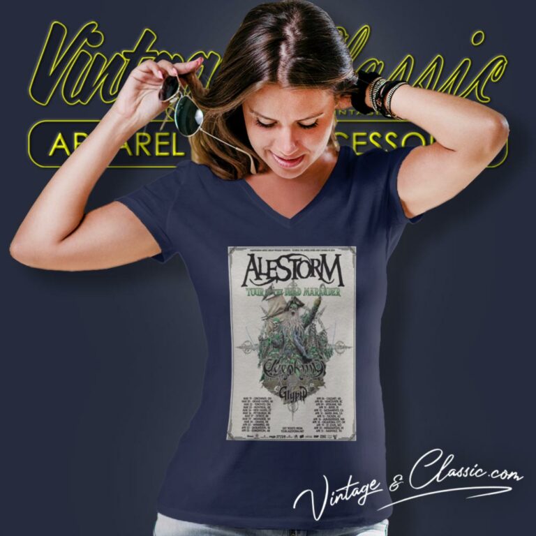 Alestorm Shirt The Dead Marauder Tour 2024 V Neck TShirt Alestorm Shirt The Dead Marauder Tour 2024 V Neck TShirt