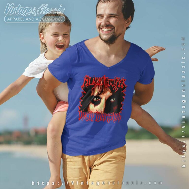 Alice Cooper Dirty Diamonds Tour V Neck TShirt Alice Cooper Dirty Diamonds Tour V Neck TShirt