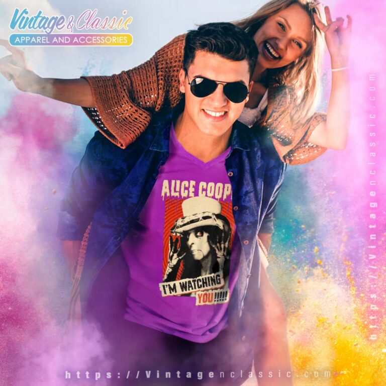 Alice Cooper Im Watching You V Neck TShirt Alice Cooper Im Watching You V Neck TShirt