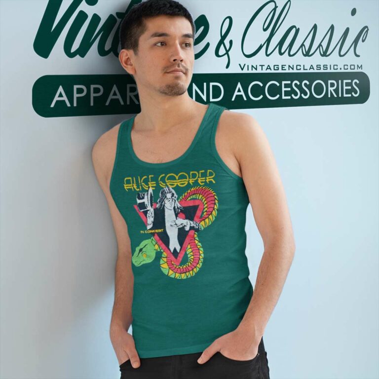 Alice Cooper In Concert 1975 Tank Top Racerback Alice Cooper In Concert 1975 Tank Top Racerback