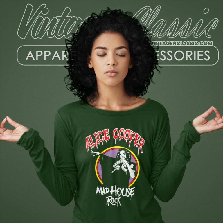 Alice Cooper Madhouse Rock Long Sleeve Tee Alice Cooper Madhouse Rock Long Sleeve Tee