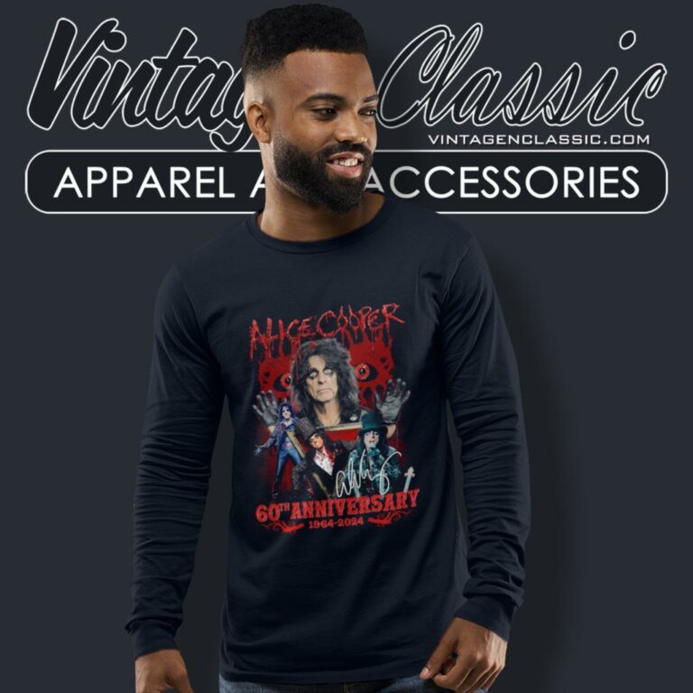 Alice Cooper Shirt 60th Anniversary 1964 2024 Long Sleeve Tee Alice Cooper Shirt 60th Anniversary 1964 2024 Long Sleeve Tee