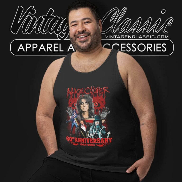 Alice Cooper Shirt 60th Anniversary 1964 2024 Tank Top Racerback Alice Cooper Shirt 60th Anniversary 1964 2024 Tank Top Racerback