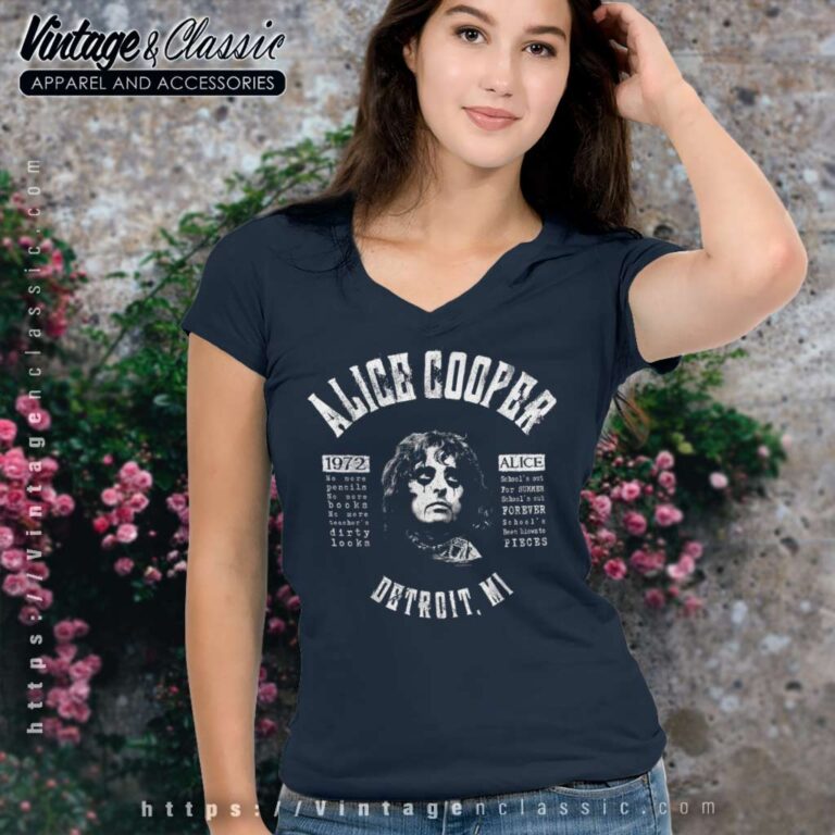 Alice Cooper Shirt Album Schools Out V Neck TShirt Alice Cooper Shirt Album Schools Out V Neck TShirt