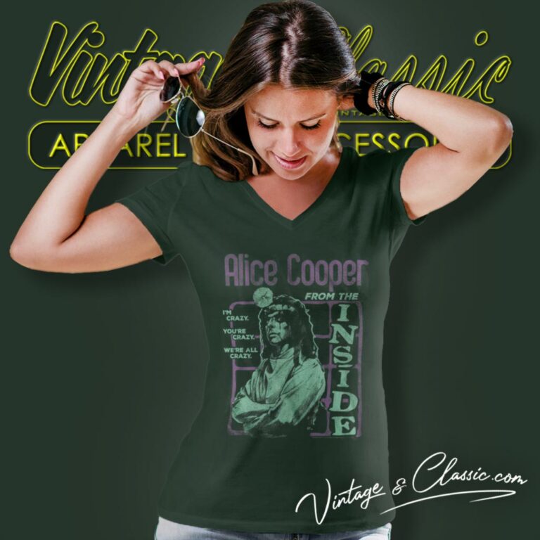 Alice Cooper Shirt Crazy From The Inside Rock Music V Neck TShirt Alice Cooper Shirt Crazy From The Inside Rock Music V Neck TShirt