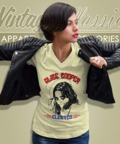 Alice Cooper Shirt Elected Top Hat Face Graphic V Neck TShirt