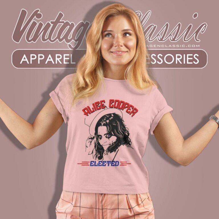 Alice Cooper Shirt Elected Top Hat Face Graphic Women T Shirt Alice Cooper Shirt Elected Top Hat Face Graphic Women T Shirt