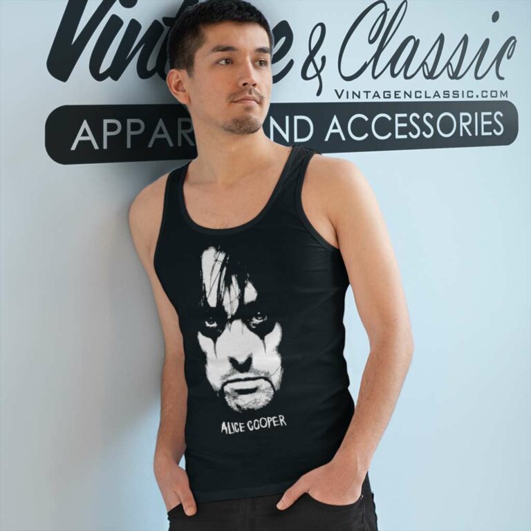 Alice Cooper Shirt Face Portrait World Tour Tank Top Racerback Alice Cooper Shirt Face Portrait World Tour Tank Top Racerback