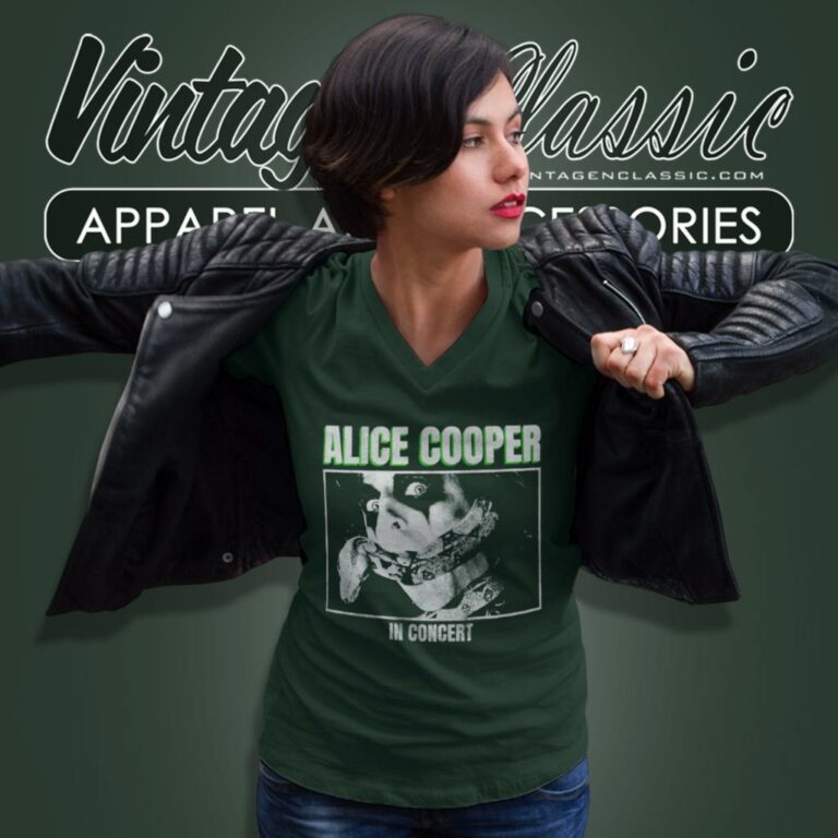 Alice Cooper Shirt In Concert Snake Logo V Neck TShirt Alice Cooper Shirt In Concert Snake Logo V Neck TShirt