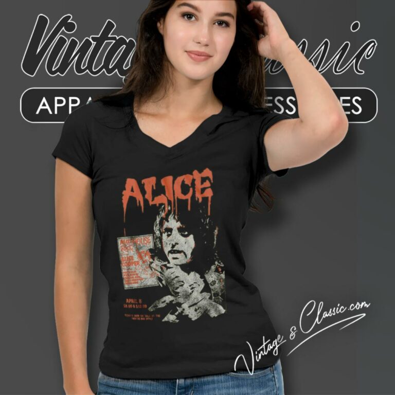 Alice Cooper Shirt Mad House Rock Tour 1979 Mens Graphic V Neck TShirt Alice Cooper Shirt Mad House Rock Tour 1979 Mens Graphic V Neck TShirt