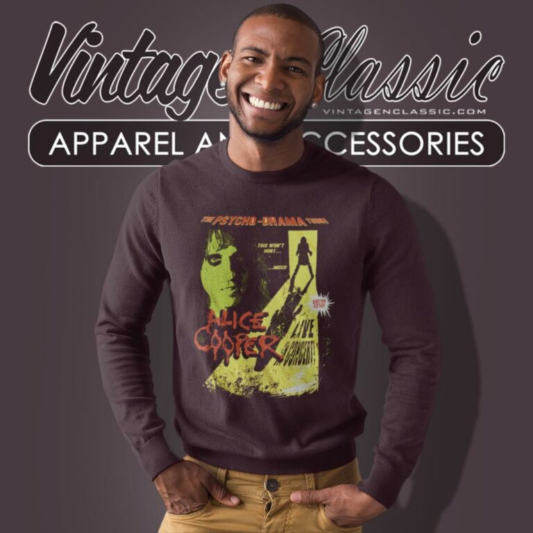 Alice Cooper Shirt Psycho Drama Tour Poster Graphic Sweatshirt Alice Cooper Shirt Psycho Drama Tour Poster Graphic Sweatshirt