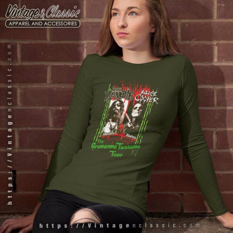 Alice Cooper Shirt Rob Zombie The Gruesome Twosome Long Sleeve Tee Alice Cooper Shirt Rob Zombie The Gruesome Twosome Long Sleeve Tee