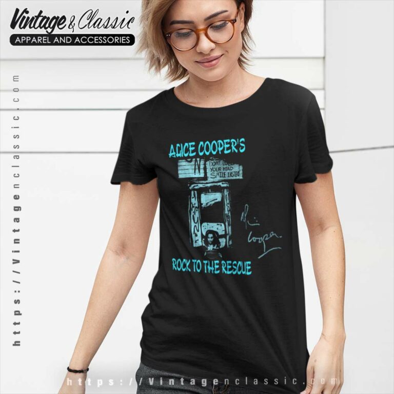 Alice Cooper Shirt Rock To The Rescue Women TShirt Alice Cooper Shirt Rock To The Rescue Women TShirt