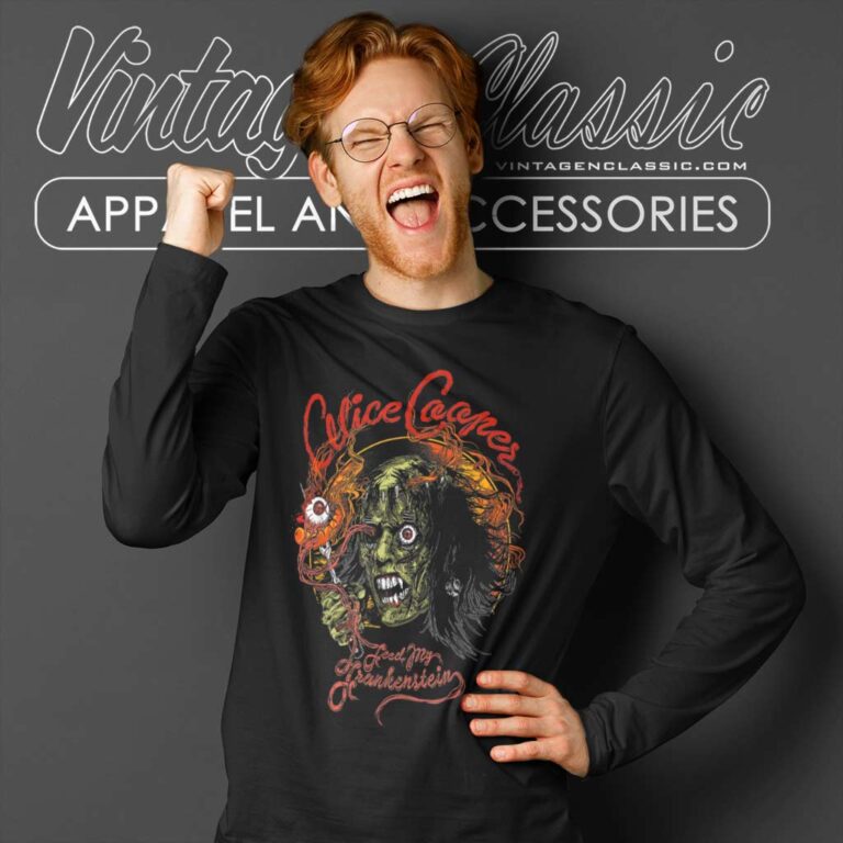 Alice Cooper Shirt Song Feed My Frankenstein Circle Long Sleeve Tee Alice Cooper Shirt Song Feed My Frankenstein Circle Long Sleeve Tee