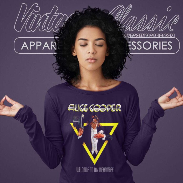 Alice Cooper Shirt Song Welcome To My Nightmare Long Sleeve Tee Alice Cooper Shirt Song Welcome To My Nightmare Long Sleeve Tee