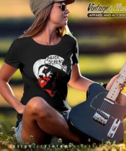 Alice Cooper Shirt Top Hat Red And White Women TShirt
