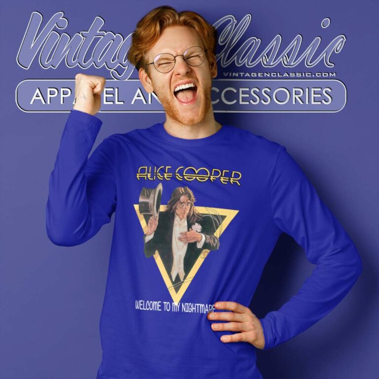 Alice Cooper Shirt Welcome To My Nightmare Long Sleeve Tee Alice Cooper Shirt Welcome To My Nightmare Long Sleeve Tee