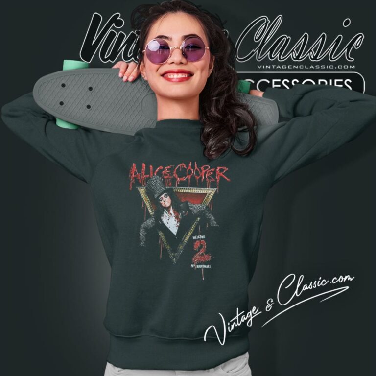 Alice Cooper Shirt Welcome To My Nightmare Rock Sweatshirt Alice Cooper Shirt Welcome To My Nightmare Rock Sweatshirt