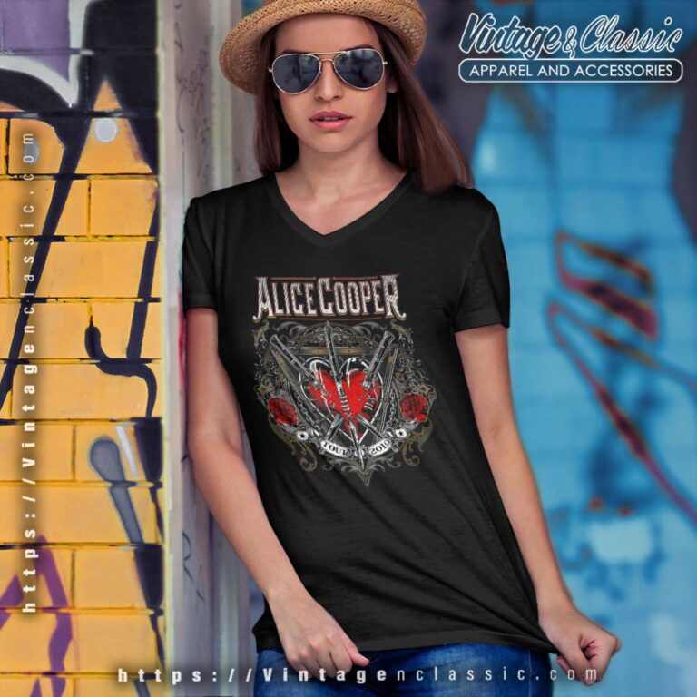 Alice Cooper Shirt Wiltern 2010 Tour V Neck TShirt Alice Cooper Shirt Wiltern 2010 Tour V Neck TShirt