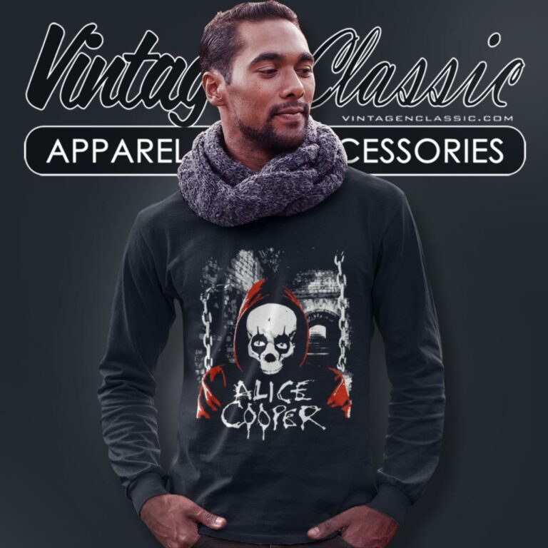 Alice Cooper Skull Retro Graphic Long Sleeve Tee 1 Alice Cooper Skull Retro Graphic Long Sleeve Tee 1