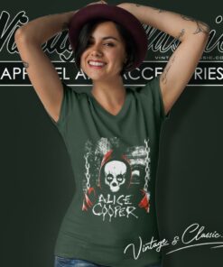 Alice Cooper Skull Retro Graphic V Neck TShirt 1
