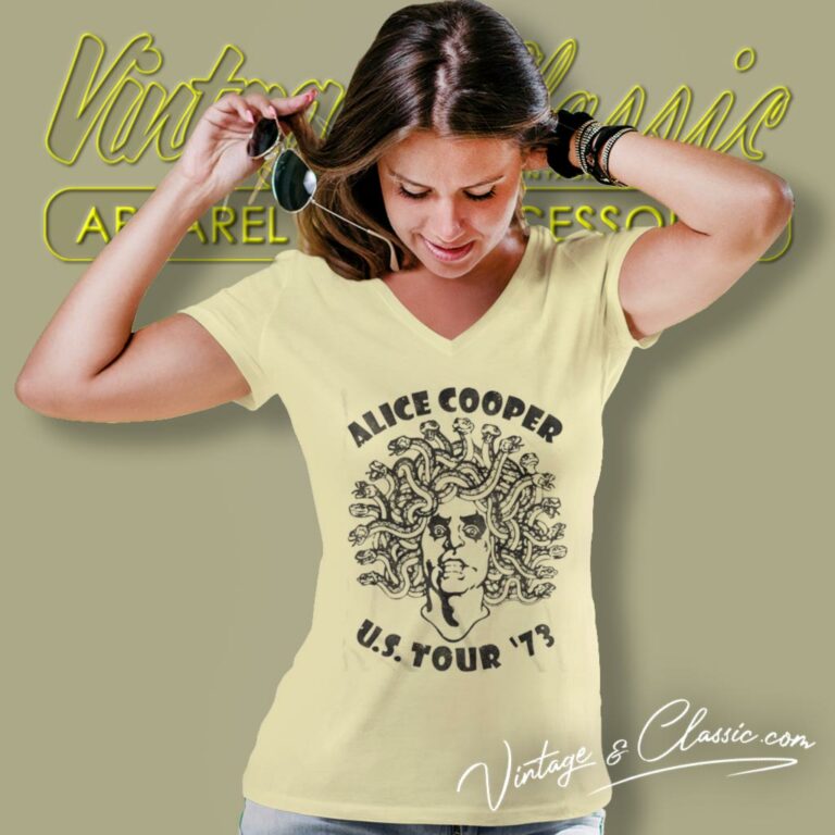 Alice Cooper Tour Rock Music V Neck TShirt 1 Alice Cooper Tour Rock Music V Neck TShirt 1