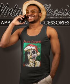 Alice Cooper Xmas Card Tank Top Racerback