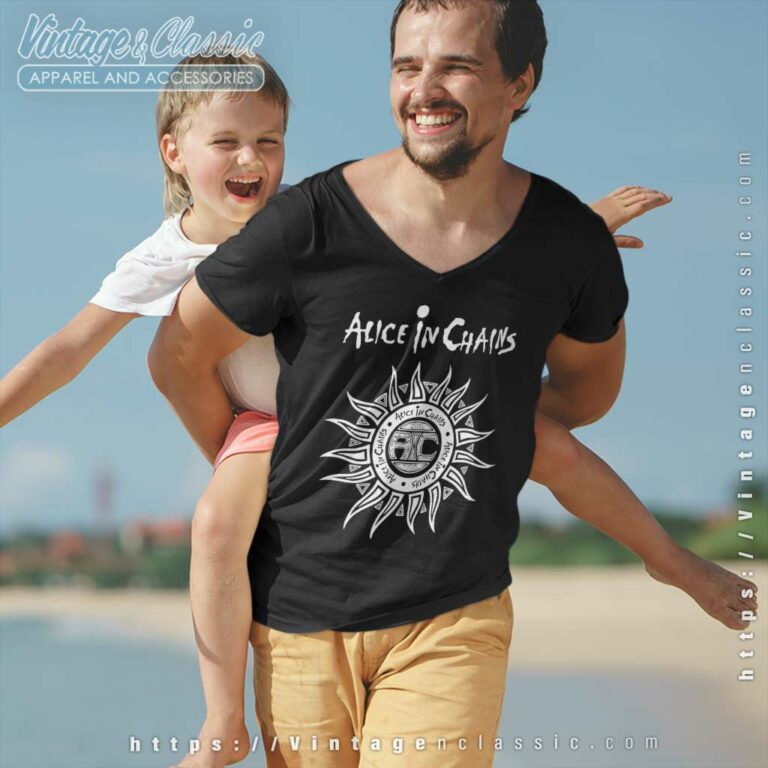 Alice In Chains Dirt Sun Logo V Neck TShirt Alice In Chains Dirt Sun Logo V Neck TShirt