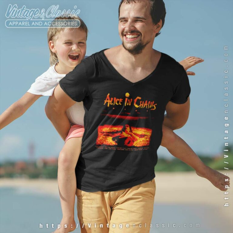 Alice In Chains Dirt Tracklist V Neck TShirt Alice In Chains Dirt Tracklist V Neck TShirt