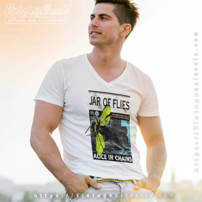 Alice In Chains Jar Of Flies V Neck TShirt Alice In Chains Jar Of Flies V Neck TShirt