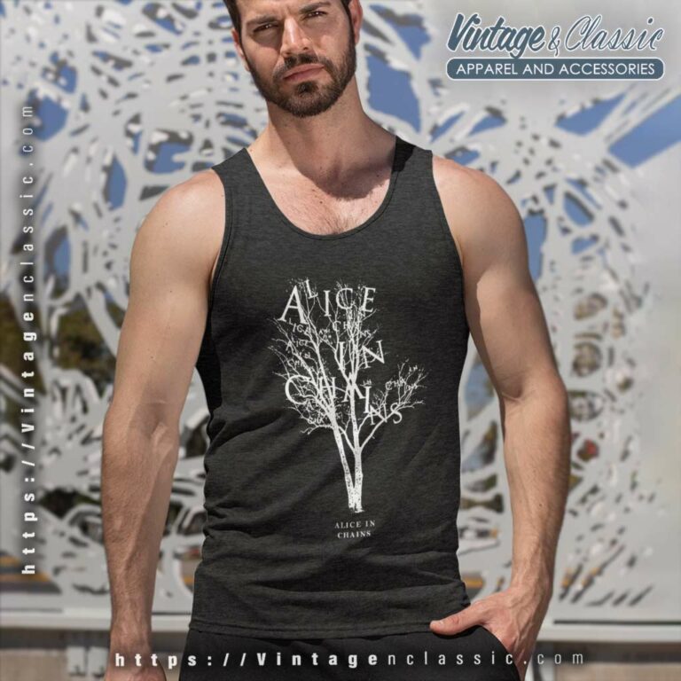 Alice In Chains Letter Tree Tank Top Racerback Alice In Chains Letter Tree Tank Top Racerback