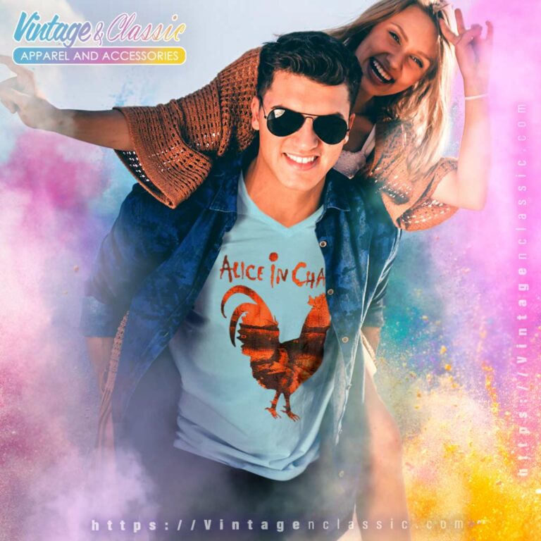 Alice In Chains Rooster Dirt V Neck TShirt Alice In Chains Rooster Dirt V Neck TShirt