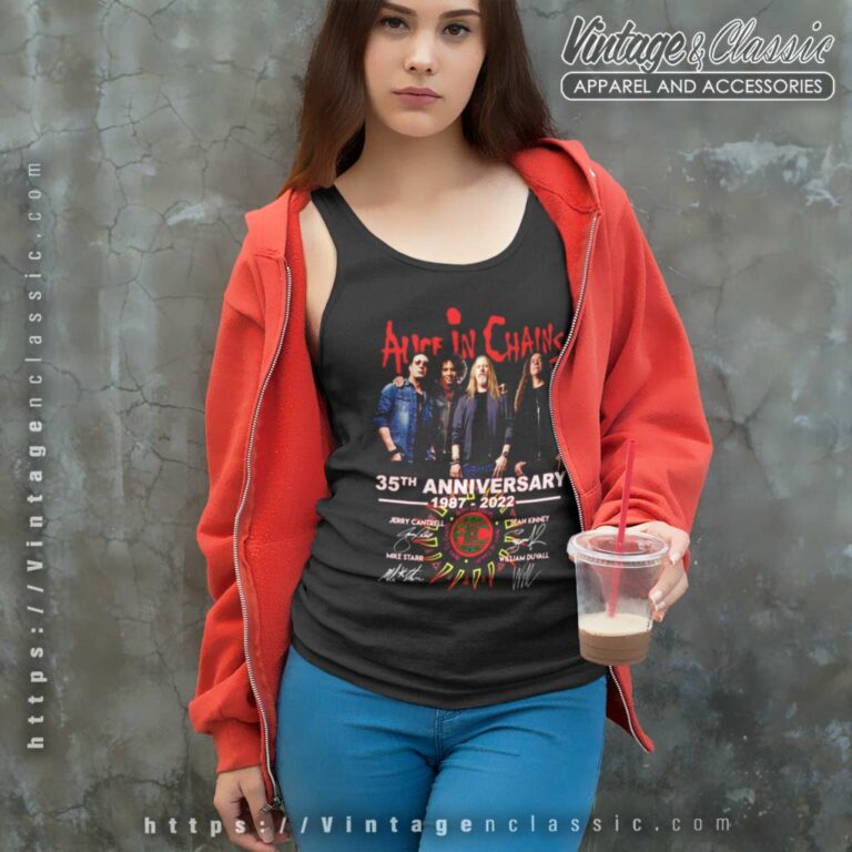 Alice In Chains Shirt 35th Anniversary Signatures Tank Top Racerback Alice In Chains Shirt 35th Anniversary Signatures Tank Top Racerback