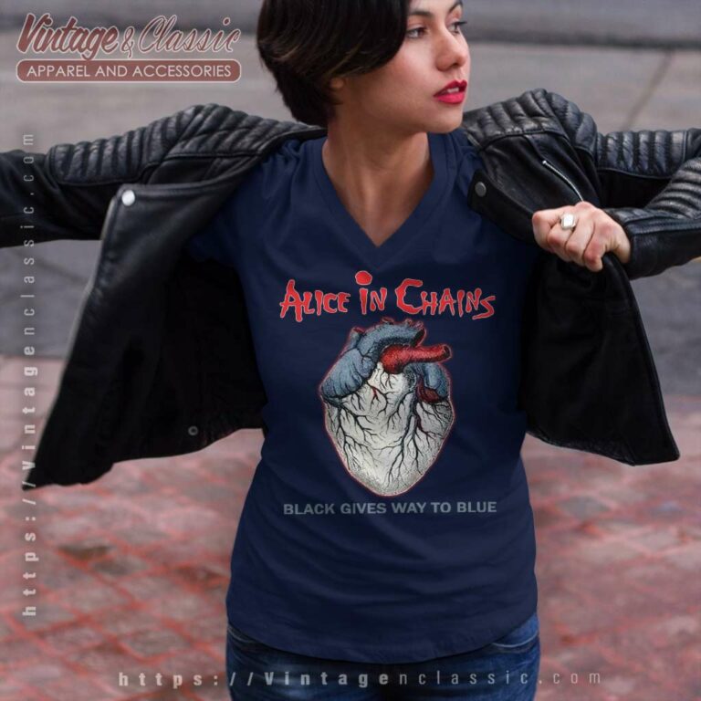 Alice In Chains Shirt Black Gives Way To Blue V Neck TShirt Alice In Chains Shirt Black Gives Way To Blue V Neck TShirt