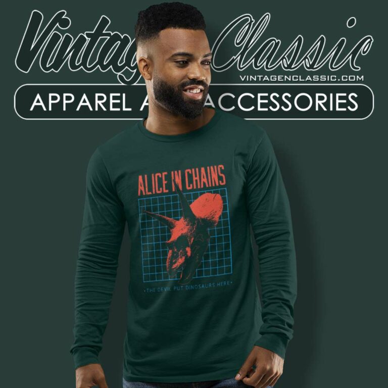 Alice In Chains Shirt Devil Put Dinosaurs Long Sleeve Tee Alice In Chains Shirt Devil Put Dinosaurs Long Sleeve Tee