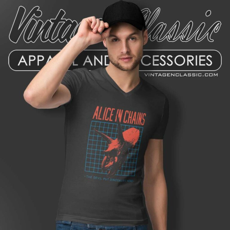Alice In Chains Shirt Devil Put Dinosaurs V Neck TShirt Alice In Chains Shirt Devil Put Dinosaurs V Neck TShirt