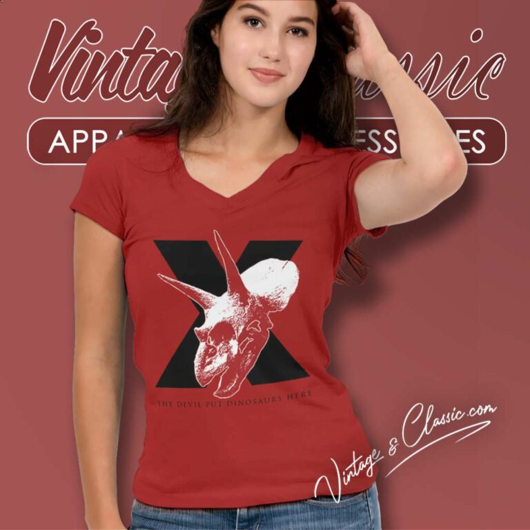 Alice In Chains The Devil Put Dinosaurs Here V Neck TShirt Alice In Chains The Devil Put Dinosaurs Here V Neck TShirt