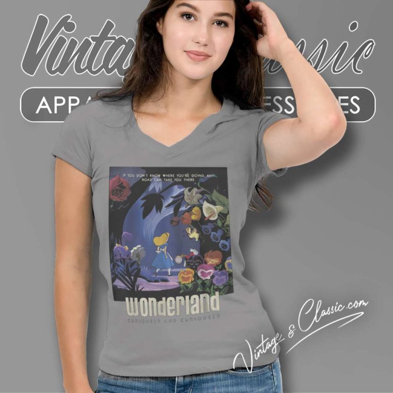 Alice In Wonderland Curiouser And Curiouser Shirt V Neck TShirt Alice In Wonderland Curiouser And Curiouser Shirt V Neck TShirt