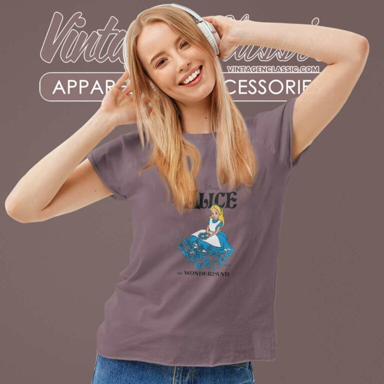 Alice In Wonderland Holding Flowers Shirts Women TShirt Alice In Wonderland Holding Flowers Shirts Women TShirt