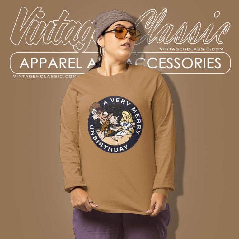 Alice In Wonderland Shirt A Very Merry Unbirthday Long Sleeve Tee Alice In Wonderland Shirt A Very Merry Unbirthday Long Sleeve Tee