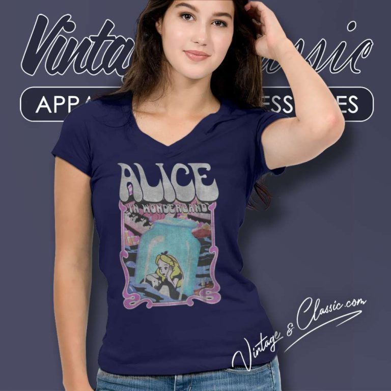 Alice In Wonderland Shirt Alice Lost Stuck In A Bottle V Neck TShirt Alice In Wonderland Shirt Alice Lost Stuck In A Bottle V Neck TShirt