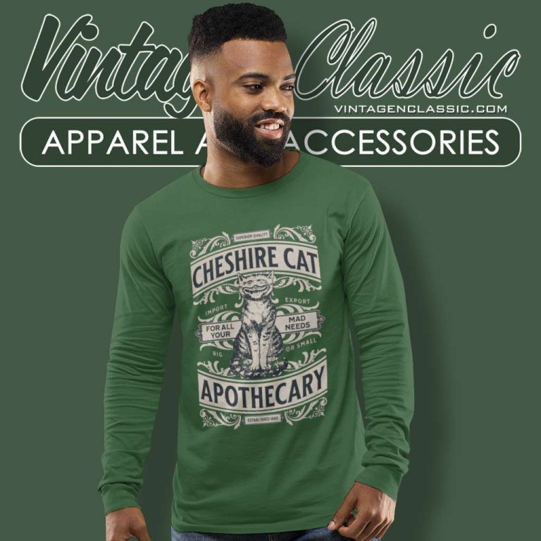 Alice In Wonderland Shirt Cheshire Cat Apothecary Long Sleeve Tee Alice In Wonderland Shirt Cheshire Cat Apothecary Long Sleeve Tee