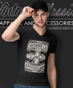 Alice In Wonderland Shirt Cheshire Cat Apothecary V Neck TShirt