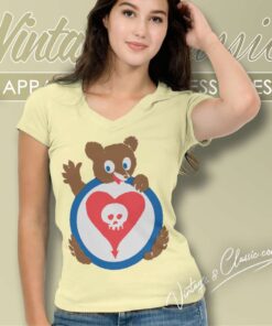 Alkaline Trio Bhe Bear Heartskull V Neck TShirt 1