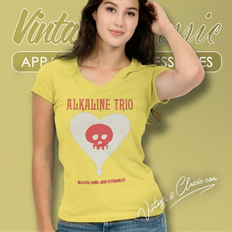 Alkaline Trio Bhe Heartskull V Neck TShirt 1 Alkaline Trio Bhe Heartskull V Neck TShirt 1