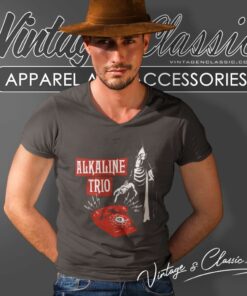Alkaline Trio Skull Call Me V Neck TShirt