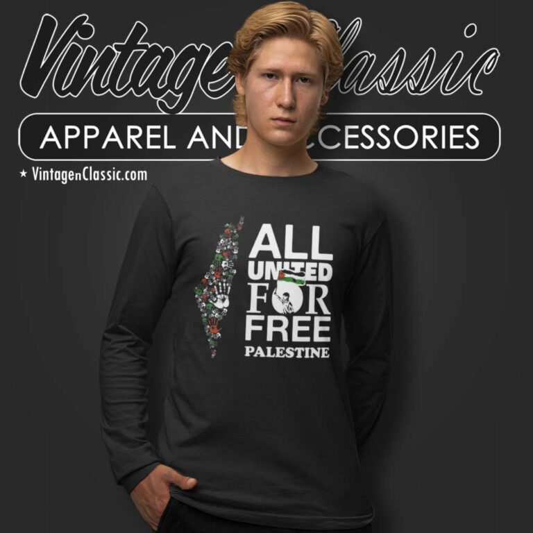 All United For Free Palestine Long Sleeve Tee All United For Free Palestine Long Sleeve Tee