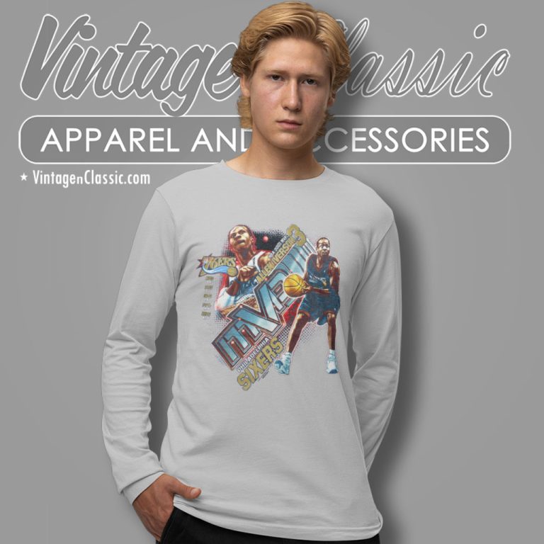 Allen Iverson Nba Mvp Philadelphia 76ers Sixers Basketball Long Sleeve Tee Allen Iverson Nba Mvp Philadelphia 76ers Sixers Basketball Long Sleeve Tee