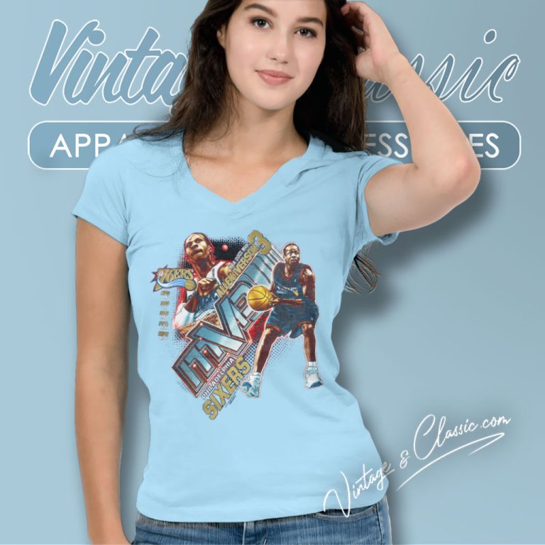 Allen Iverson Nba Mvp Philadelphia 76ers Sixers Basketball V Neck TShirt Allen Iverson Nba Mvp Philadelphia 76ers Sixers Basketball V Neck TShirt