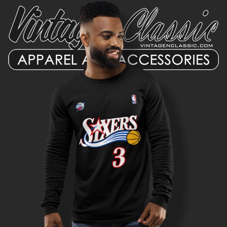 Allen Iverson Philadelphia 76ers Mitchell Ness Long Sleeve Tee Allen Iverson Philadelphia 76ers Mitchell Ness Long Sleeve Tee